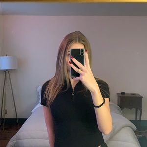 Hollister quarter zip tee